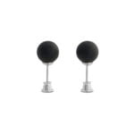 Black Sphere Amber Earrings