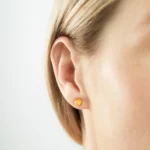 Gold-plated Butter Amber Earrings