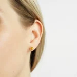Queen Honey Silver Amber Earrings