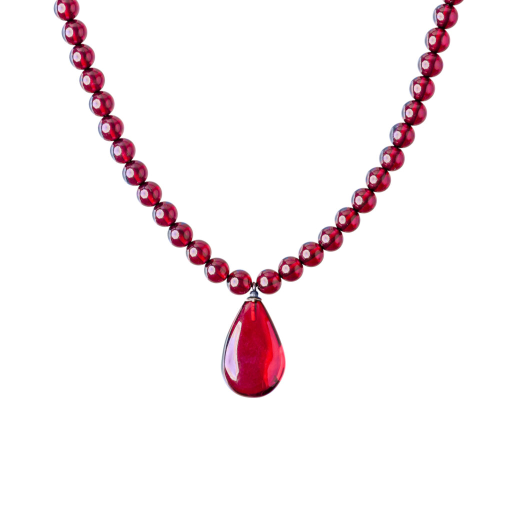 Red amber necklace