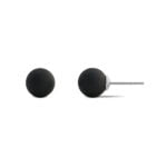 Black Sphere Amber Earrings