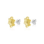 Snowflake Honey Silver Amber Earrings