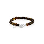 Amber Bracelet Green Baroque shape beads with sterling silver