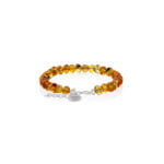 Amber Bracelet Honey Baroque shape beads with sterling silver