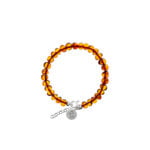 Amber Bracelet Cognac Baroque shape beads with sterling silver