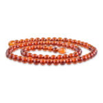 shiny cognac color sphere Baltic amber beads necklace