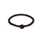 Amber Bracelet with a carved rose bead, cherry color