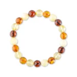 Multicolor amber bracelet with faceted sphere beads